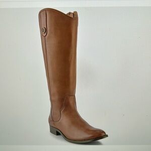 New Frye leather zip side boots western boots
